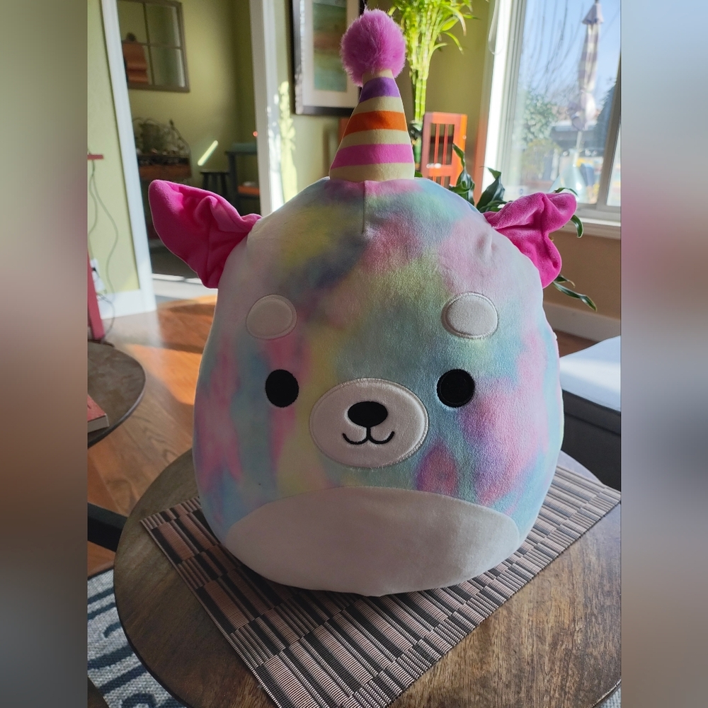 Rare Large Birthday Dog Squishmallows Multicolor